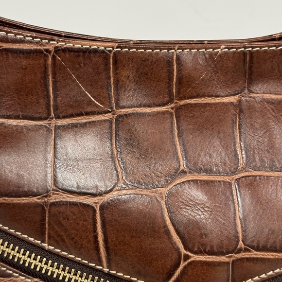 Dooney & Bourke Medium Cinzia Croc Brown Hobo Bag - Picture 8 of 8